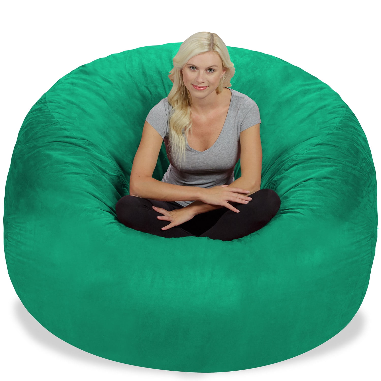 Chill Sack Bean Bag Chair, Memory Foam with Microsuede Cover, Kids, Adults, 6 ft, Tide Pool
