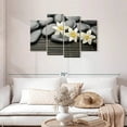 thumbnail image 2 of Elephant Stock Zen Stones And Flowers Wall Art - Horizontal Multi Panel Canvas - Hallway Wall Decor - Wellness Multi Panel - Black And Gray Decor - 43" x 27", 2 of 8