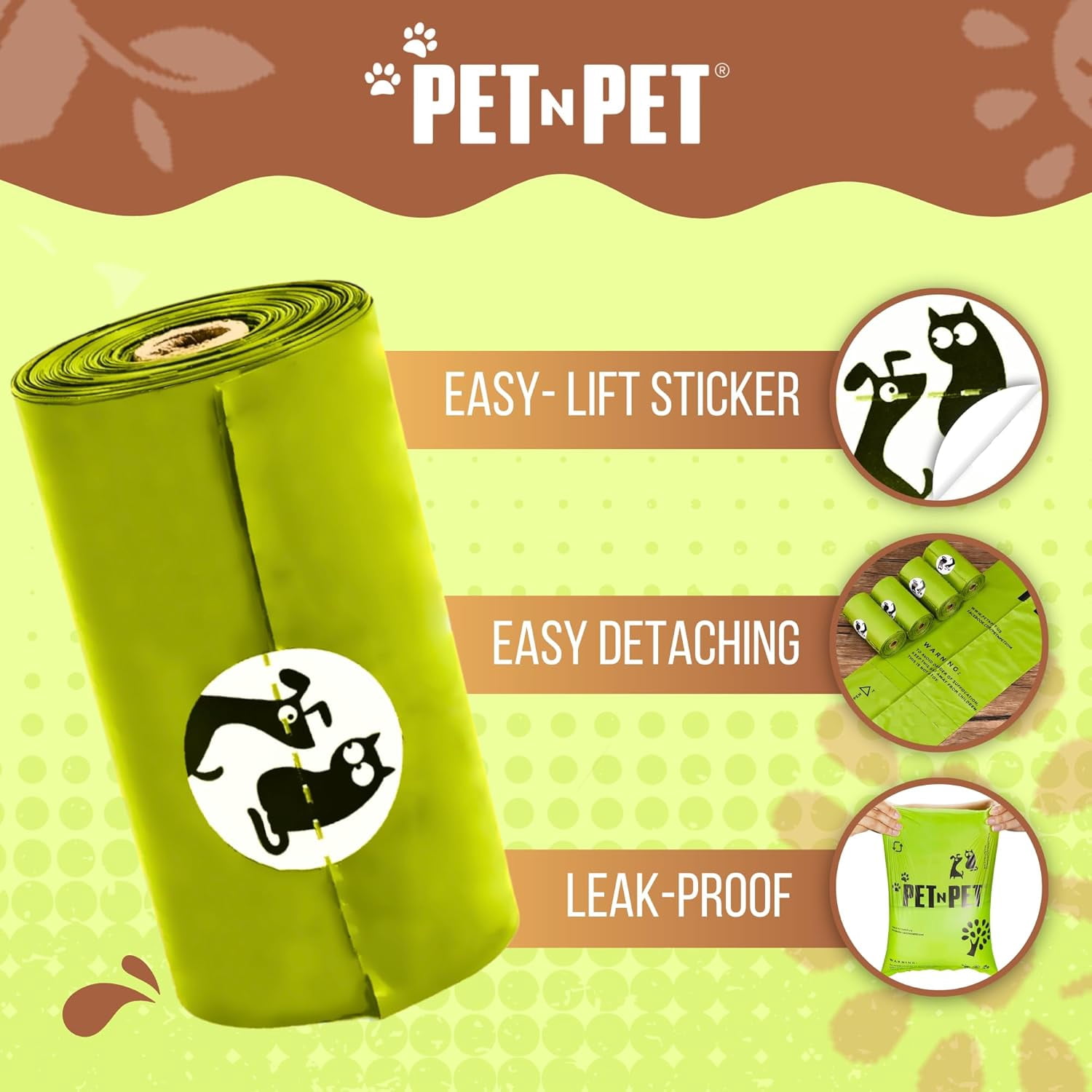 Poop Bags For Dogs, 240 Counts Plant Based Dog Poop Bags Rolls, Thick Doggie Poo Bag, 100% Leak-proof, Easy to Use Pet Waste Bag