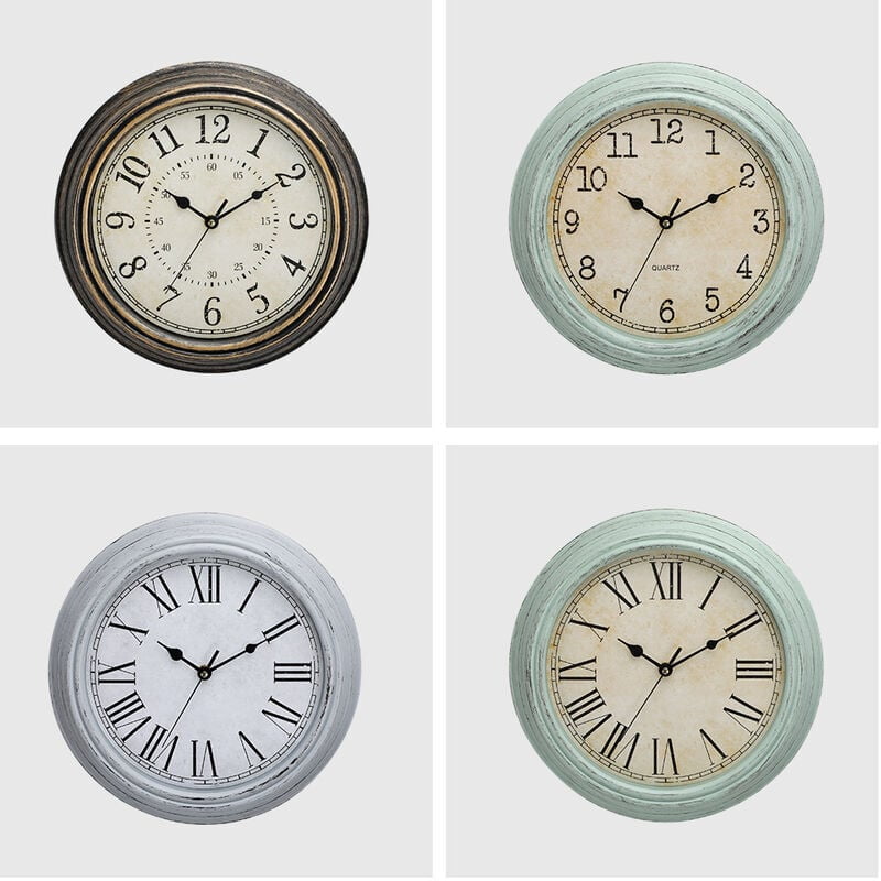 Vintage Quartz Wall Clock 30 Cm Silent Without Ticking For Large Numbers And Hd Glass, Vintage Copper