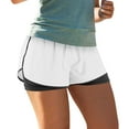 thumbnail image 5 of Bike Shorts with Pockets Women New Women's 2 in 1 Running Shorts for Gym Yoga Workout Athletic Shorts High Waisted Shorts with Liner Pockets White M, 5 of 9