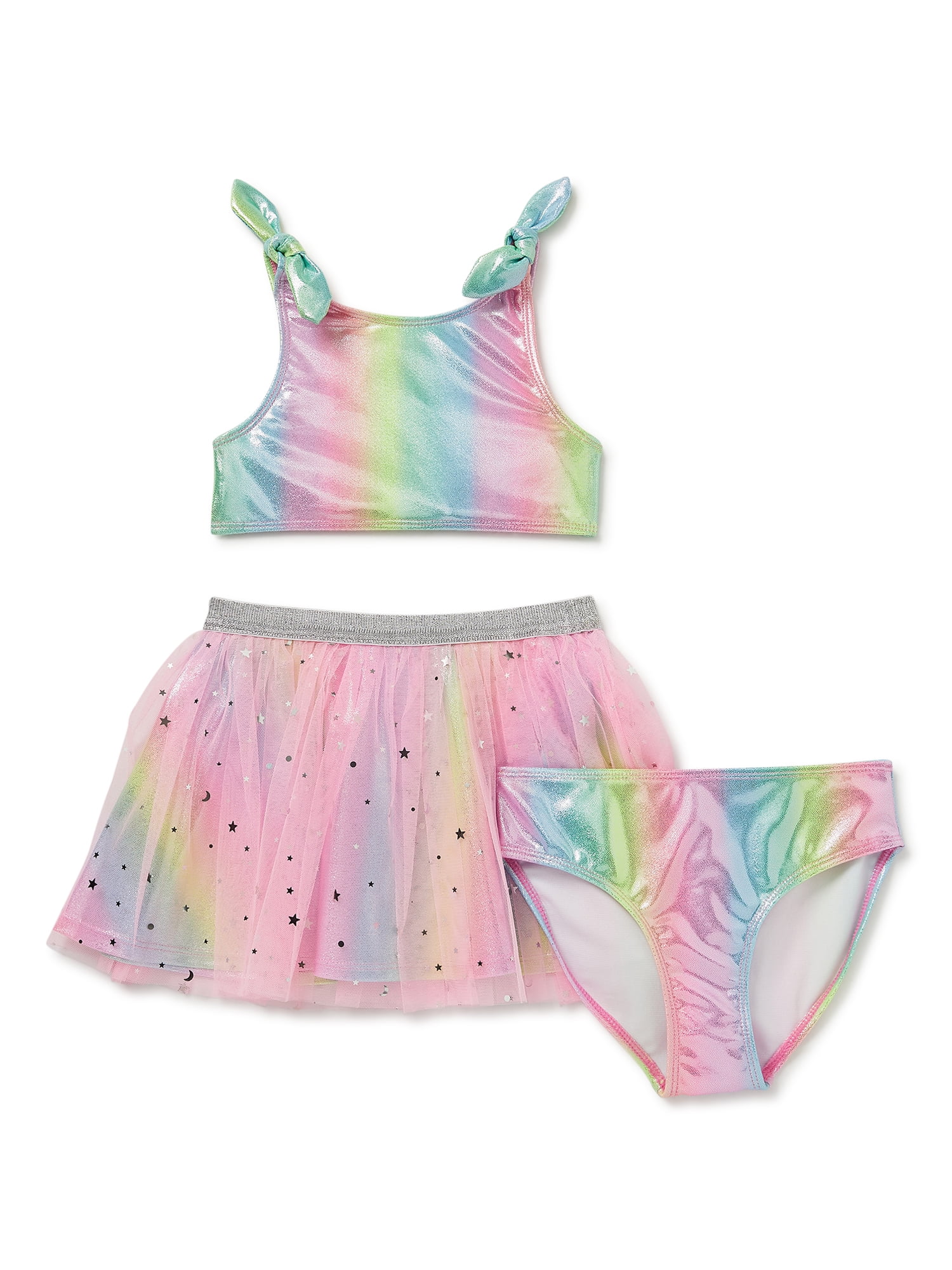 Little Mermaid Toddler Girl Swimwear And Tail Set, 3-Piece, Size 2T-5T ...