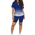thumbnail image 4 of Avamo Womens Casual Sport Active Set Summer Short Sleeve Gradient Color Tops and Shorts Tracksuit Outfits, 4 of 4