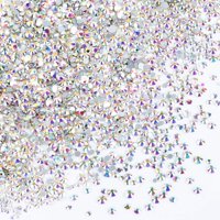 1728pcs Nail Rhinestones, YGDZ AB Glass Nail Crystal Rhinestones Swarovski-Like Flatback Round Nail Gems Stones Crystals Decorations, 288pcs for Each Size (SS3 4 5 6 8 10) (Crystals AB) Cr