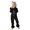 a-Black14665, variant on FINALGANG Girls Kids Solid Color Notch Collar Long Sleeve Fuzzy Trimmed Satin Button Up Shirt Relaxed Fit Trousers Homewear Set For Home Relaxation Trendy Outfit