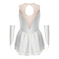 thumbnail image 3 of XUNZOO Kids Girls Figure Ice Skating Dress Sleeveless Leotard Dresses with Gloves Lyrical Dance Costume White 16, 3 of 6