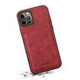 thumbnail image 3 of iPhone 12 6.1-inch Case,Dteck Shockproof Rubber Retro Leather Slim Card Holder Wallet Hybrid Back Phone Case Cover For Apple iPhone 12,Red, 3 of 6
