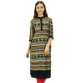 thumbnail image 3 of Phagun Womens Designer Tunic Mandarin Collar Printed Kurta Ethinc Chic Kurti-4, 3 of 8