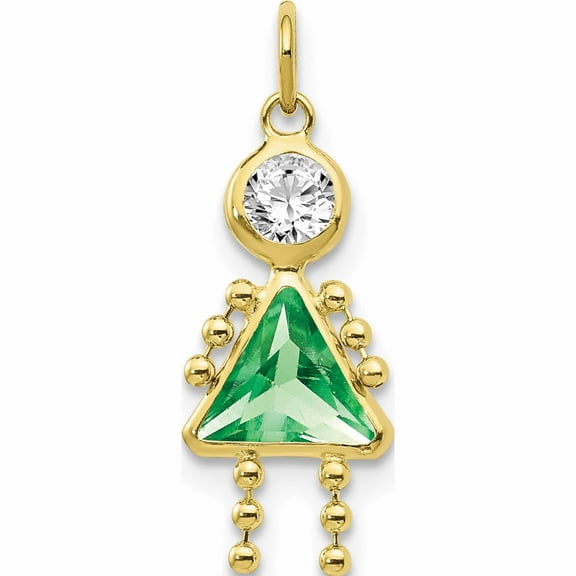 10K Yellow Gold August Girl Birthstone Charm (20 X 10) Made In United States 10xck170