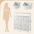 thumbnail image 2 of CRXX Dresser for Bedroom with 7 Drawers and 2 Shelves, TV Stand Dresser for Closet with Wooden Top and Metal Frame, Tall Dressers & Chest of Drawers-White, 2 of 10
