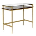 thumbnail image 1 of Eaton 36'' Large Bureau Rectangulaire en Laiton/noyer, 1 of 2