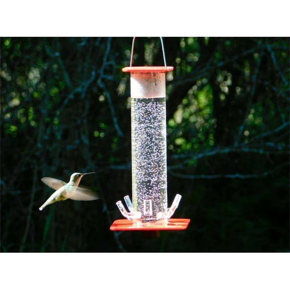 Gallickan Hanging Bird Feeders for Outdoors, Tube Hummingbird Feeder Squirrel Proof, Weather Resistant 9 Inches 4 Port Wild Birding Gifts, White