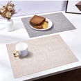 thumbnail image 5 of Rectangle Placemats, Double Layer Cloth Fabric Heat Resistant Place Mat, Durable Washable Reversible Dining Table Mats, Linen Style, Non Slip Dining Table Mats, 1Pc, Multicolor(Grey,16.9x11.8"), 5 of 8