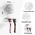 thumbnail image 2 of Aovky Razor Holder for Shower 2 Pack, Suction Cup Shower Razor Holder for Wall, Removable & Reusable Shower Hooks for Bathroom Damage-Free Shaver Holder for Shower Wall for Razor, Towel, Loofah, Clea, 2 of 8