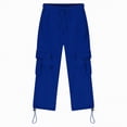 thumbnail image 4 of TAmten Boy Pants Size 7-8 Boys Baggy Cargo Sweatpants Straight Wide Leg Open Bottom Drawstring Elastic Waist Workout Athletic Joggers Sweat Pants(Blue,5-6 Years), 4 of 7