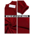thumbnail image 6 of COOFANDY Mens Slim Fit 1/4 Zip Up Mock Neck Polo Sweater Casual Long Sleeve Sweater Pullover Sweaters, 6 of 17