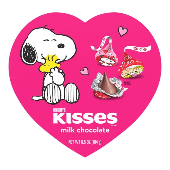 HERSHEY'S KISSES Milk Chocolate Snoopy™ and Friends, Valentine's, Candy Gift Box, 6.5 oz