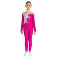 thumbnail image 3 of Alvivi Kids Girls Sparkle Flower Printed Long Sleeve Full Body Gymnastics Leotard Unitard Jumpsuit Hot Pink 10, 3 of 7