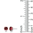 thumbnail image 5 of Forever Facets Jewelry Platinum Over Sterling Silver Created Ruby and 1/10th Carat Total Weight Lab Grown Diamond Two Stone Earrings (H-I Color, I1 Clarity), 5 of 7