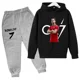 thumbnail image 3 of Conjunto de 2 piezas de sudadera con capucha y pantalones con estampado de ídolo de fútbol Cr7 para niños de 3 a 13 años, ropa informal para bebés, 3 of 5