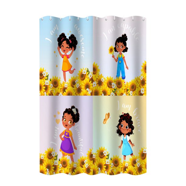 Frosted Shower Curtain Liner 72x78 Bathroom Shower Curtain Little Girl