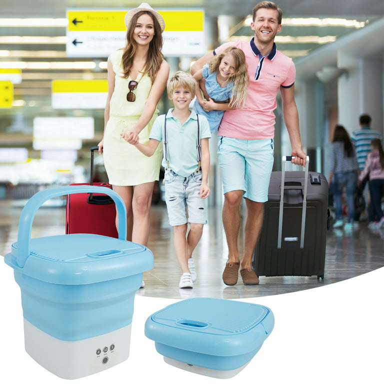 Portable Mini Foldable Clothes Washing Machine,Portable Laundry Bucket  Washer with Spin Dryer Bucket for Automatic Home Travel Self-Driving Tour
