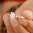 thumbnail image 2 of Cora Jewellery 1.55CT Dainty Emerald Moissanite Engagement Ring For Women, 14K Yellow Gold, 2 of 5