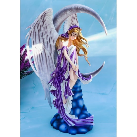 Large Celestial Crescent Moon Dreamer Fairy Statue 12"H Nene Thomas Figurine