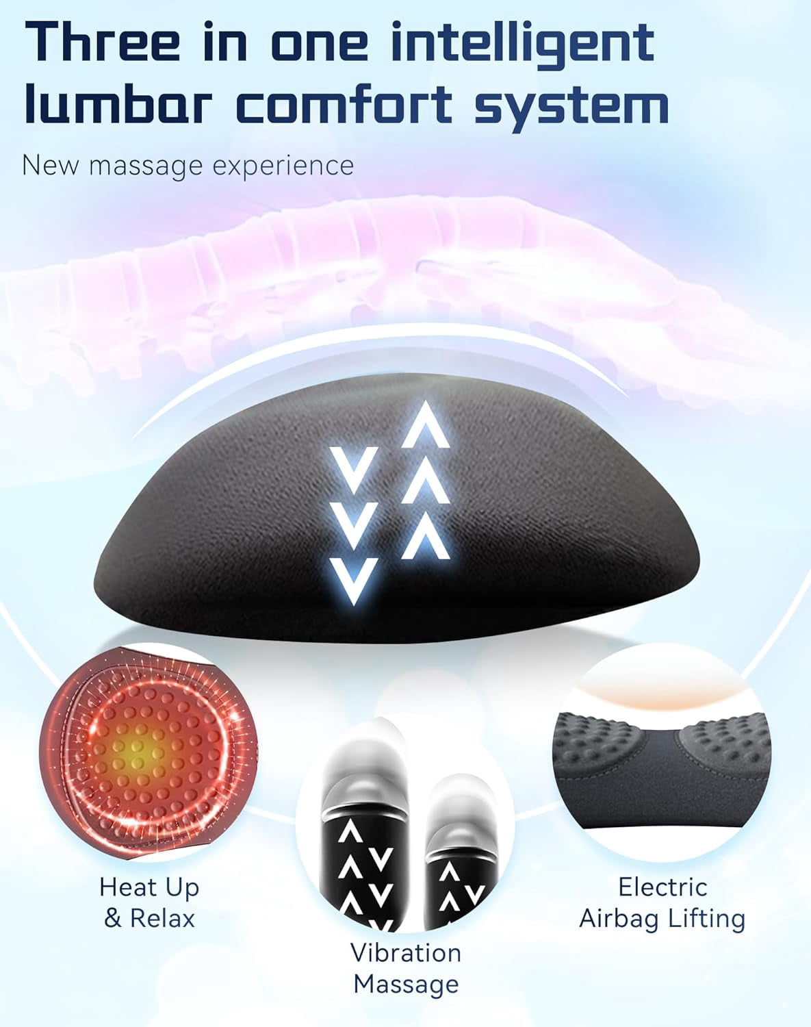 Triple Fusion Back Massager,2026 New Electric 3 in 1 Back Massager for Pain Relief Deep Tissue,with Traction,Vibration & Heat and Against Pain for Neck,Shoulder.