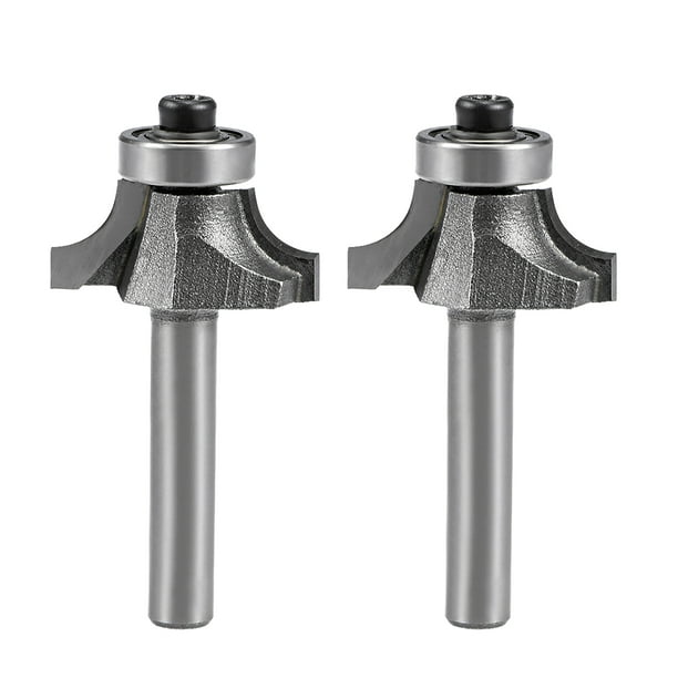 2pcs Broca para Router 1/4 Vástago 1/2'' Diámetro de Corte Esquina Redonda Tungsteno