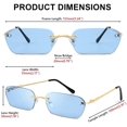 thumbnail image 4 of FEISEDY Retro Small Narrow Rimless Sunglasses Clear Eyewear Vintage Rectangle Sunglasses for Women Men B2643, 4 of 12
