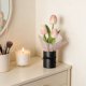 thumbnail image 5 of Decoración de plantas en maceta con flores artificiales simuladas de tulipanes – Arreglo de tulipanes en PU Negro Rosa Blanco, 10,24 pulgadas, adorno de oficina en casa sin mantenimiento, 5 of 6