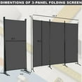 thumbnail image 2 of YEXJ 3-Panel Folding Privacy Screen, 6 Ft Portable Room Divider for Separating Spaces,102" W x 70" H Freestanding Partition Room Panel-Grey, 2 of 7