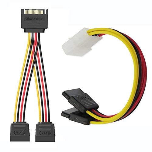 HRTGFD-Hard Drive Connector Pack: 4in1 SATA Data & Power Splitter Cables (6-pack)