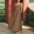 thumbnail image 5 of Womens Slip Maxi Dress Pleated Bodycon Dresses Sleeveless Square Neck Flowy Swing Long Dress 2025, 5 of 6