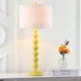 thumbnail image 6 of SAFAVIEH Jenna 32 in. Yellow Iron Table Lamp with Off-White Cotton Shade, Set of 2, 6 of 7