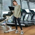 thumbnail image 2 of Women Sports Shirt O Neck Long Sleeve Mesh Splicing Breathable, 2 of 8