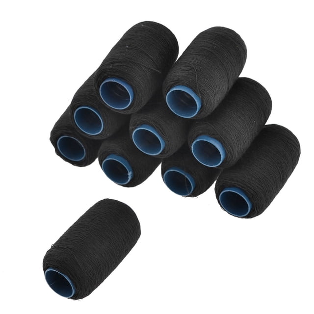 Unique Bargains 10pcs Black Cotton Tailoring Line Stitching Sewing Thread Reel