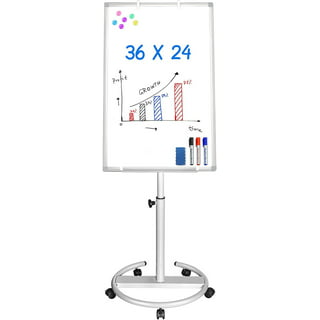 Offex Dry Erase Magnetic Whiteboard Classroom Easel Stand with Blue Storage  Bins