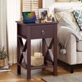 thumbnail image 5 of UBesGoo Night Stands for Bedroom Rustic Nightstand Bedside End Tables with Drawer Storage,Brown, 5 of 12