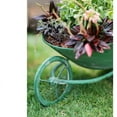 thumbnail image 4 of Decorative Planter Cart Green Metal Cart Planter, 4 of 4
