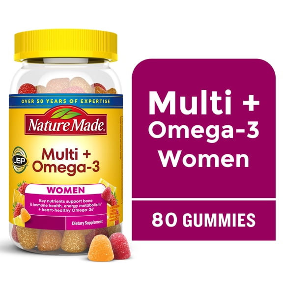 Nature Made Womens Multivitamin   Omega-3 Gummies for Daily Nutritional Support, 80 Count