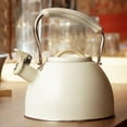 thumbnail image 4 of Kitchen Whistling Kettle Teapot Kettle 3L Large Capacity with Wooden Handle Tableware Beige, 4 of 7