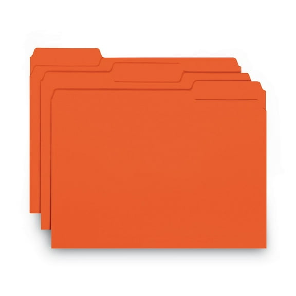 Smead 10259 0.75 in. Expansion Interior File Folders - Orange/Letter Size (100/Box)