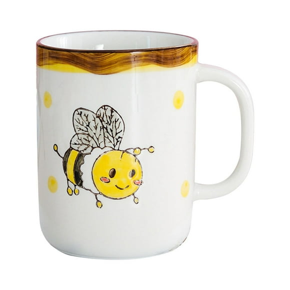 Felwors Cartoon Personality Bee Ceramic Cup Creative Breakfast Cup Supermarket Hotel Catering Cup Gift