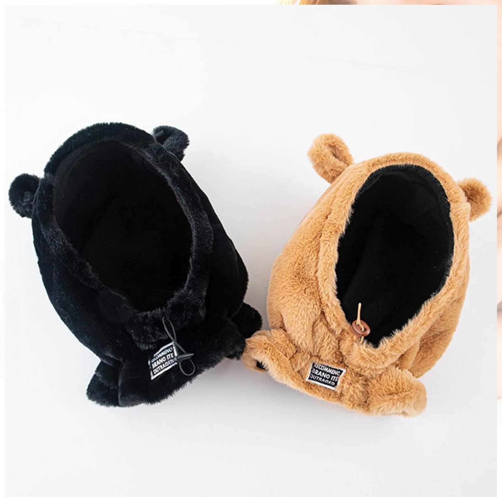 lanema Bear Ear Cap Windproof Hood Ear Protect Balaclava All-match for Friend Birthday