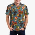 thumbnail image 2 of Lsque Mario Pattern Golf Shirts for Men Dry Fit Print Moisture Wicking Performance Short Sleeve Polo Shirt-XX-Large, 2 of 7