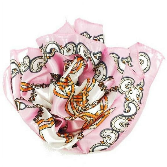 Women Elegant Pink Gold Tassel Scarf