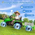 thumbnail image 7 of East doll 24 Volt Ride on Toys Car for Kids, Ride-on Tractor with Trailer, Electric Car for Kids, Power EVA Four Wheeler with Remote Control, 4.3Mph, Music Player, LED Light, Green, 7 of 7