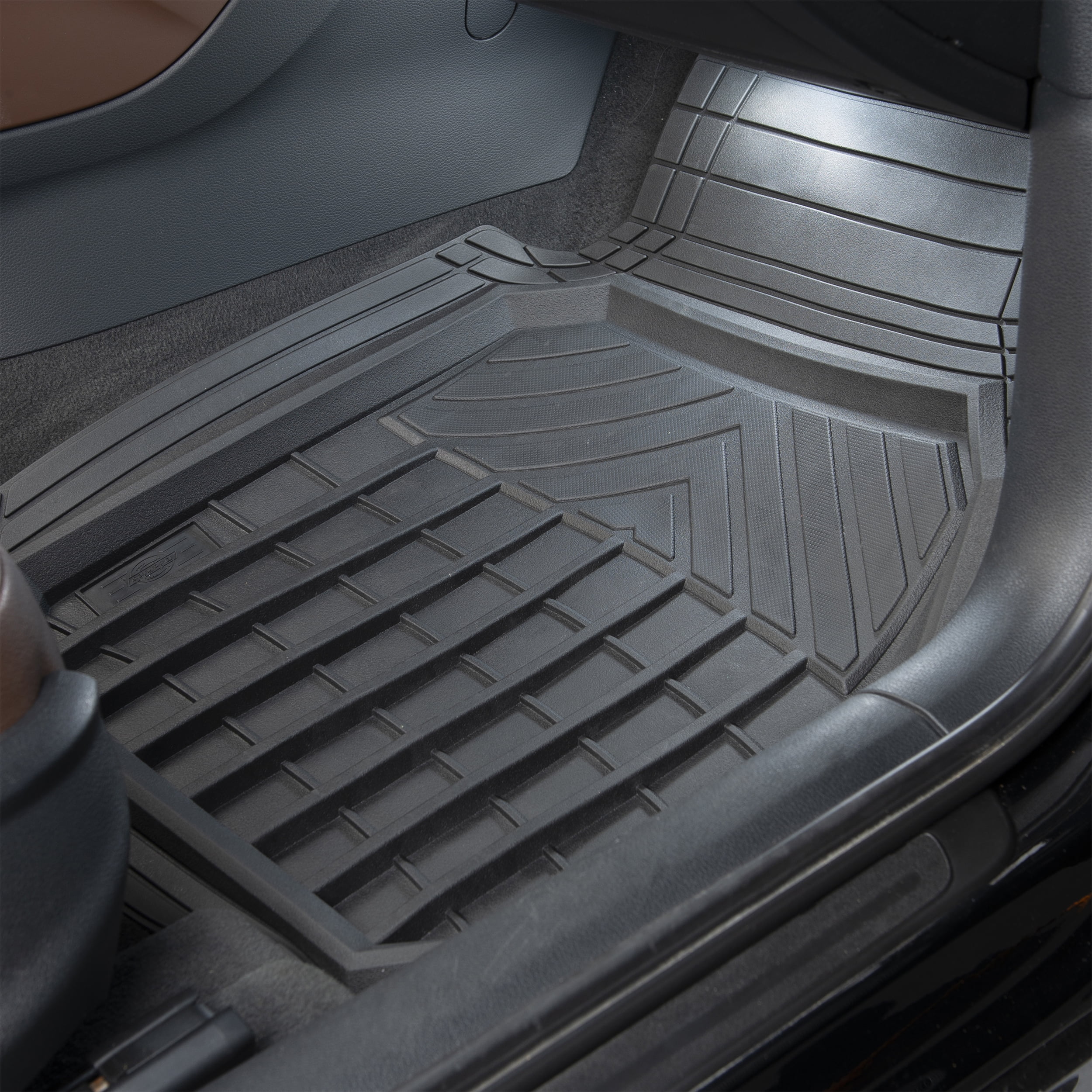 Genuine Dickies 4-Piece Deep Tray Rubber Floor Mat Set Black, 80101WDI